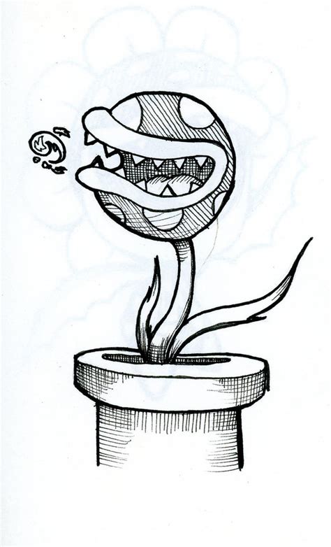 Inktober Day 10 Piranha Plant By Runxforest On Deviantart