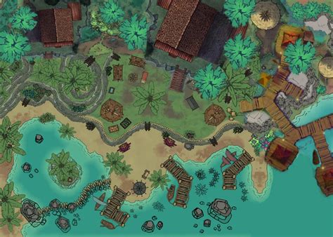 Jungle Mercenary Camp Battlemaps Dnd World Map Fantasy World Map