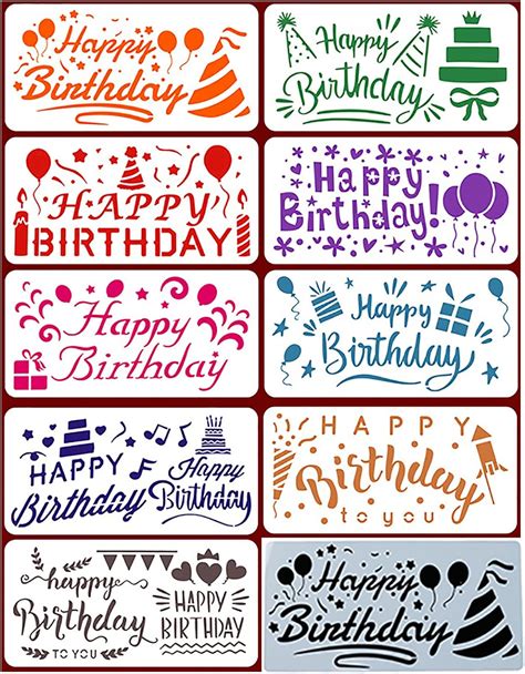 Happy Birthday Stencil 9pcs Birthday Stencils Cake Stencils Happy Birthday Letters Painting