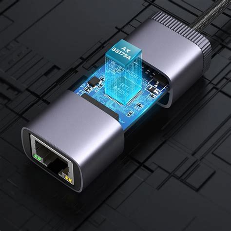 UGREEN USB C till RJ45 1Gbps Ethernet adapter Grå Teknikdelar se