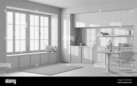 Total White Project Draft Modern Trendy Kitchen Wooden Cabinets