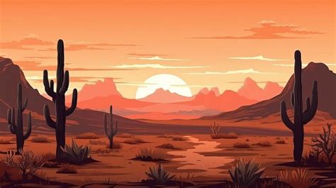 Western Sunset Clipart Image