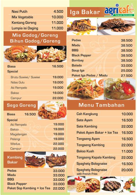 Contoh Daftar Menu Makanan Kantin