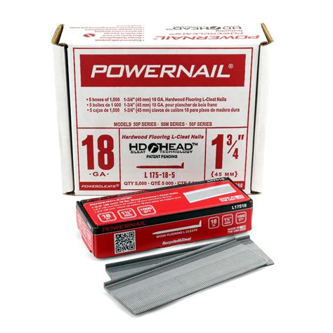 POWERNAIL 18-Gauge 1.75-Inch L-Type Flooring Cleat Nail |L175185