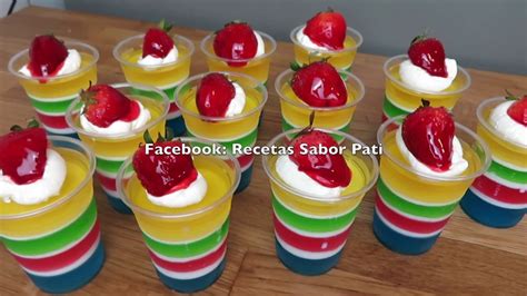 GELATINAS ARCO IRIS EN VASITOS YouTube