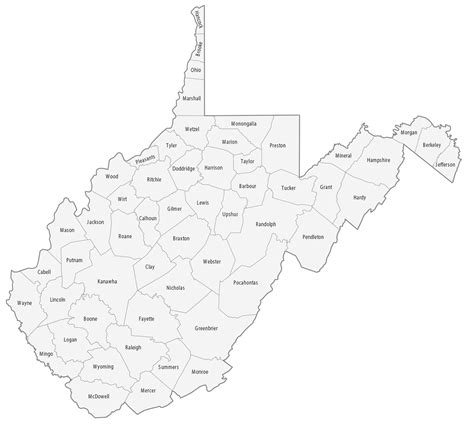 Printable Wv County Map