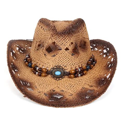 Chapeau De Cowboy D Contract En Paille Ajour Pour Homme