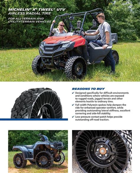 Michelin X® Tweel® Airless Atvutv Tire 26x9n14 4x137mm 21709 Ebay