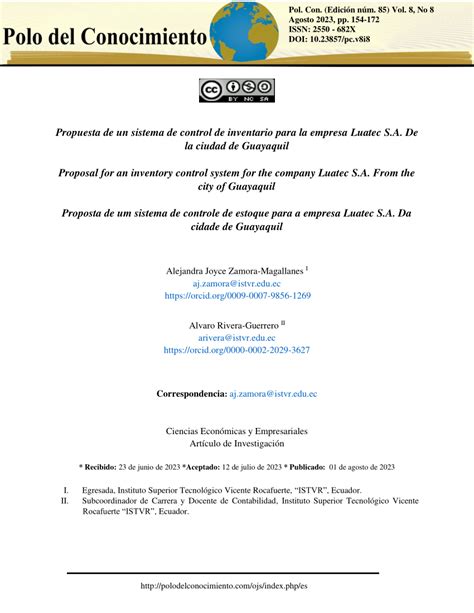 PDF Propuesta De Un Sistema De Control De Inventario Para La Empresa