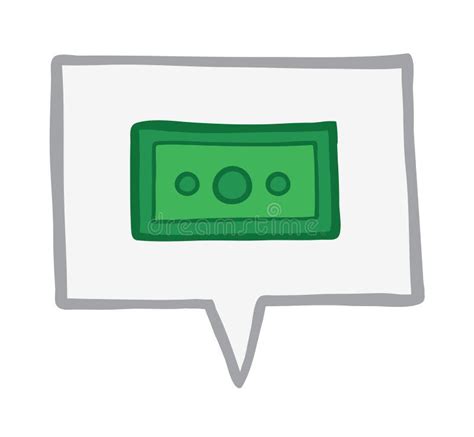 Vector Illustration Paper Money In Speech Bubble Hand Drawn Stock