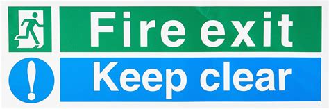 Fire Exit Sign Cm X Cm Ideal Sized Fire Exit Keep Clear Self