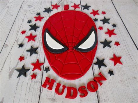 Edible Spider Man Personalised Spider Man Fondant Etsy Spiderman Cake Topper Spiderman