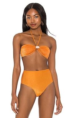 Shani Shemer Amber Bikini Top In Orange Revolve