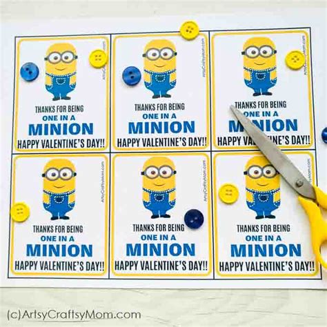 Free You Are One In A Minion Valentine Printable Gift Tags