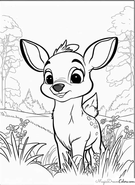 Colouring Page Bambi MagicDreamColors