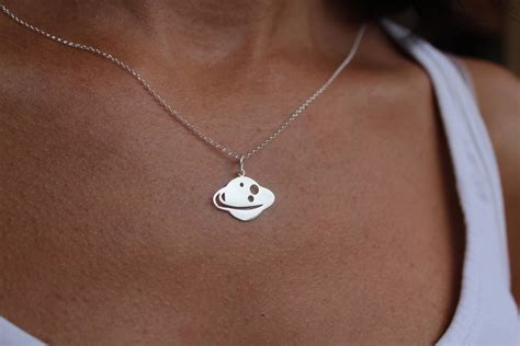 Sterling Silver Saturn Pendant Necklace For Women Dainty Etsy UK