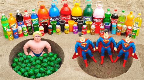 Experiment Armstrong Vs Superman With Coca Cola Fanta Pepsi Vs