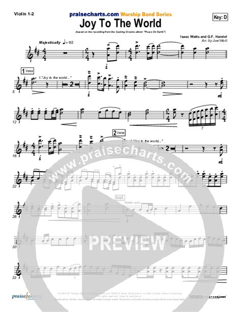 Joy To The World Violin Sheet Music Pdf Casting Crowns Praisecharts