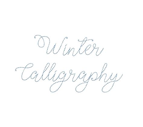 Winter Calligraphy Bean Stitch ESA Font