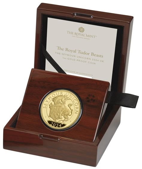 2024 Seymour Unicorn Gold Coin Tudor Beasts 1oz Proof Boxed From