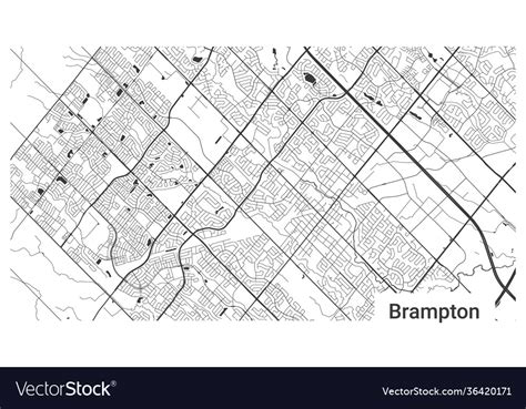 Map brampton city ontario canada horizontal Vector Image