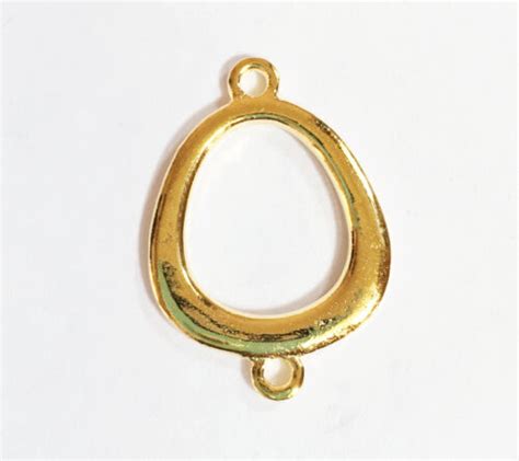 8 Pcs Of Gold Plated Double Sided Oval Teardrop Connector Available 4