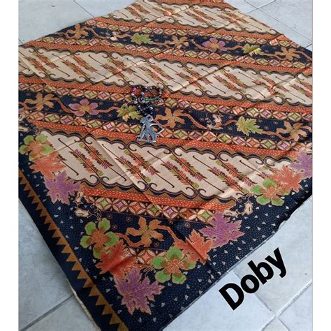 Jual Kain Batik Solo Parang Seling Bulu Orange Doby Shopee Indonesia