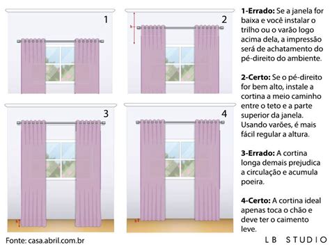 In Material Inspiração Posicionamento e comprimento das cortinas