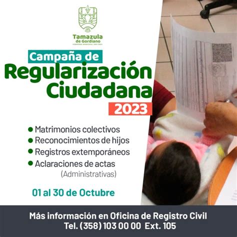 Campa A De Regularizaci N Ciudadana Del Registro Civil Gobierno