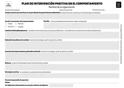 Plantillas Para Plan De Gesti N Del Comportamiento