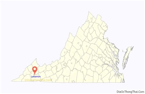 Map of Lebanon town, Virginia - Thong Thai Real