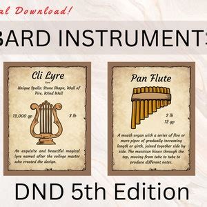 BARD INSTRUMENTS Dnd Bard Instruments Bard Instrument Cards Bardic ...