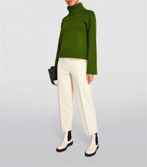 Me Em Green Wool Cashmere Detachable Rollneck Sweater Harrods Uk