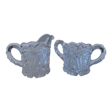 cut glass creamer and sugar 9