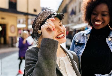 Two Female Friends In The City By Stocksy Contributor Marco Govel