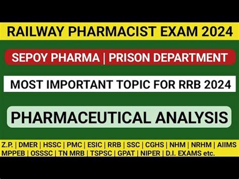 Pharmacist Exam Preparation Railway Pharmacist Sepoy Pharma