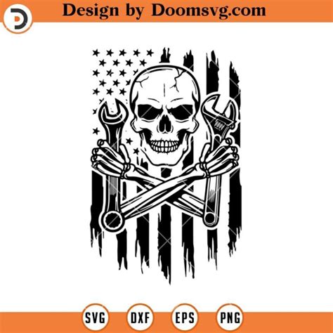 Mechanic Skull Svg Skull Usa Flag Svg Mechanic Svg Doomsvg