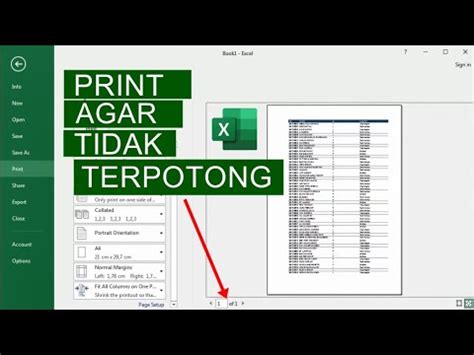 Begini Cara Nge Print Di Excel Supaya Tidak Terpotong Youtube