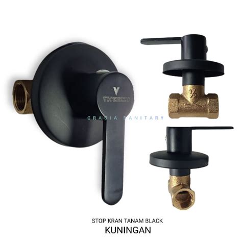 Jual Stop Kran Tanam Wall Shower Kran Black Kran Kuningan Inch