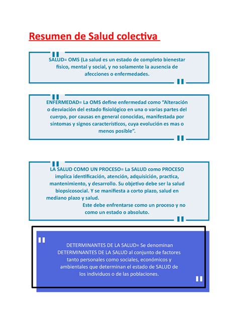 Resumen De Salud Colectiva Resumen De Salud Colectiva Salud Oms La