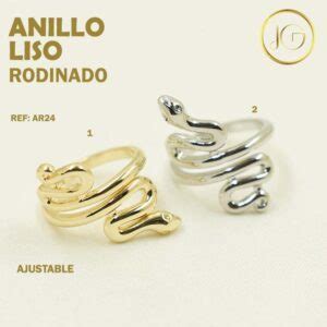 ANILLO RODINADO AJUSTABLE SERPIENTE LISA Bisuteria JG