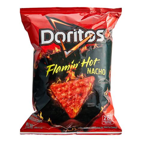 Doritos Flamin Hot Nacho Cheese Flavored Tortilla Chips 1 75 Oz 64 Case