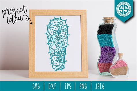 Cactus Mandala Zentangle Svg Dxf Eps Png Jpeg Svgs