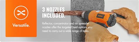 VonHaus V Cordless Heat Gun Professional Hot Air Gun With LED Light Lithium Ion Battery