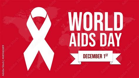 Vidéo Stock World AIDS day with ribbon and typography on red background