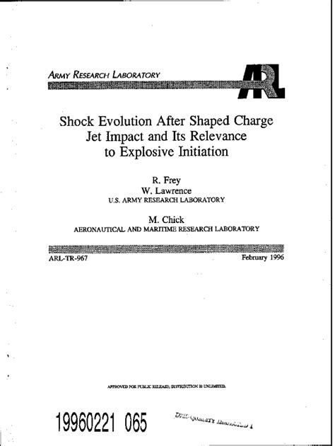 Fillable Online Shock Evolution After Shaped Charge Jet Impact And Its