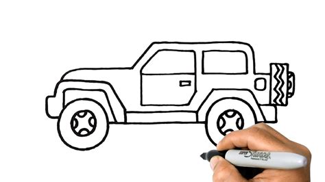 How To Draw JEEP Easy Step By Step Learning To Draw YouTube