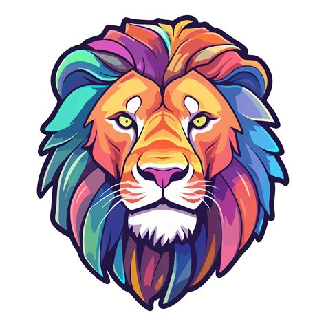 Colorful lion modern pop art style, colorful lion illustration, simple ...