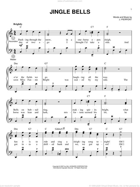 Jingle Bells Sheet Music For Accordion Pdf Interactive