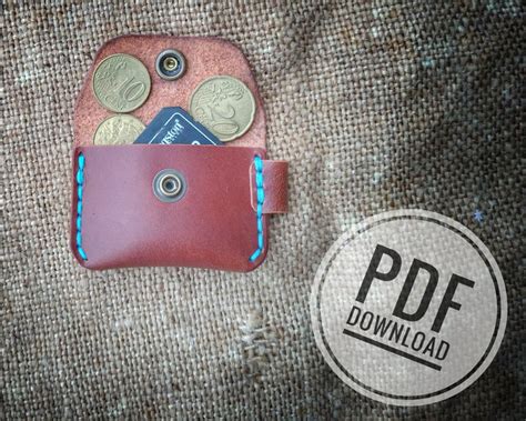 PDF Leather Wallet Template Pattern Keychain Coin Purse Etsy